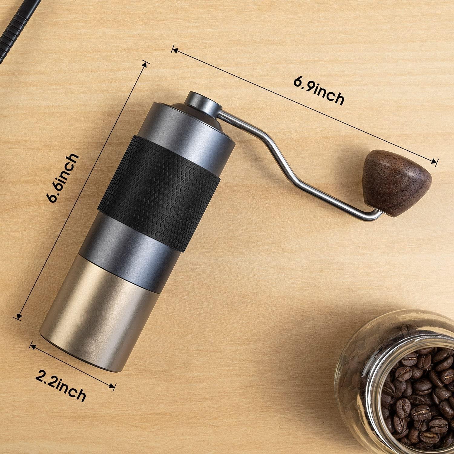El mejor molinillo de café manual, molinillo de café Manual portátil de acero inoxidable ajustable, molinillo de granos de café
