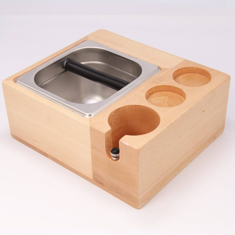 Espresso Knock Box, caja 4 en 1 compatible con accesorios de espresso de 58 mm, con 1,5 l de acero inoxidable desmontable Knock Box,